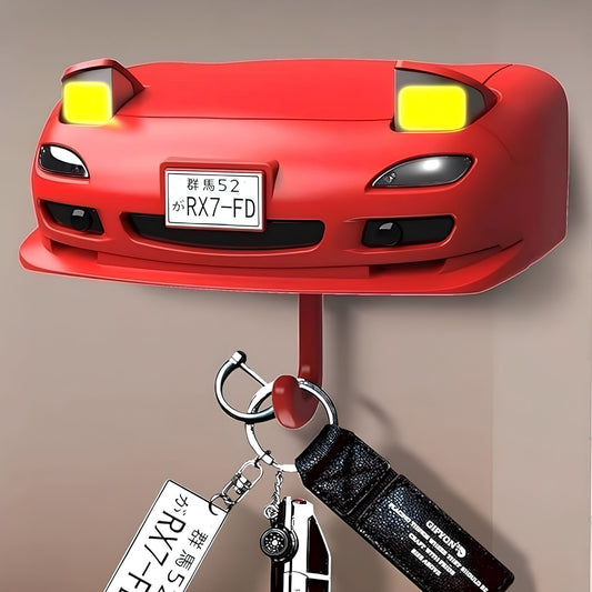 Mazda RX-7 FD Inspired LED Wall Key Holder – Car Face Hook Organizer With Pop-Up Headlights – Unique Key Hanger